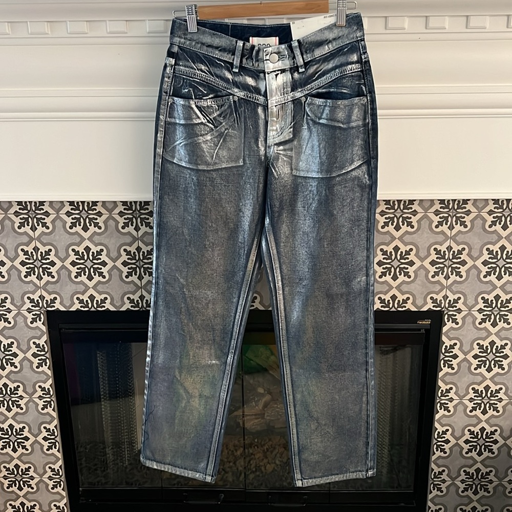 Urban Outfitters BDG Women's Metallic Cowboy Jean 28 straight leg - Picture 6 of 11